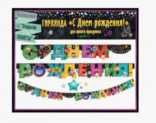 Гирлянда С днем рождения 946 код (Гирлянда, наклейка в асс)