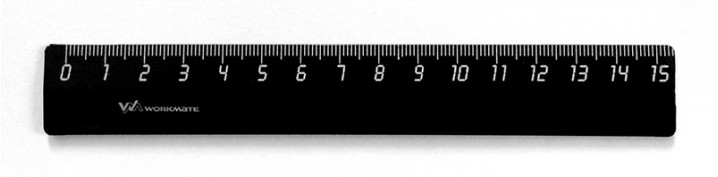 Линейка пластиковая, 15 см. черная, в инд.упак.с европодвесом, арт.XXF11154