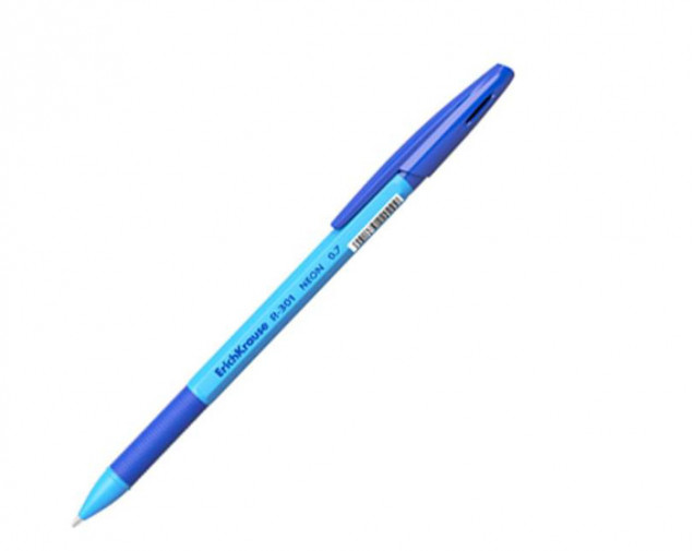 Ручка шариковая ErichKrause® R-301 Neon Stickamp;Grip 0.7, цвет чернил синий 42751