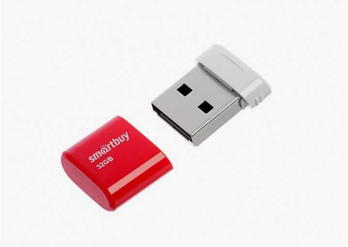 Флешка Smart Buy 32GB LARA, USB 2.0, пластик, красный