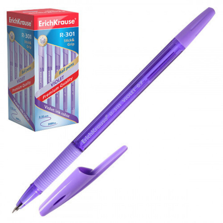 Ручка шариковая ERICH KRAUSE "R-301 Violet Grip" 0,7 мм фиолетовая