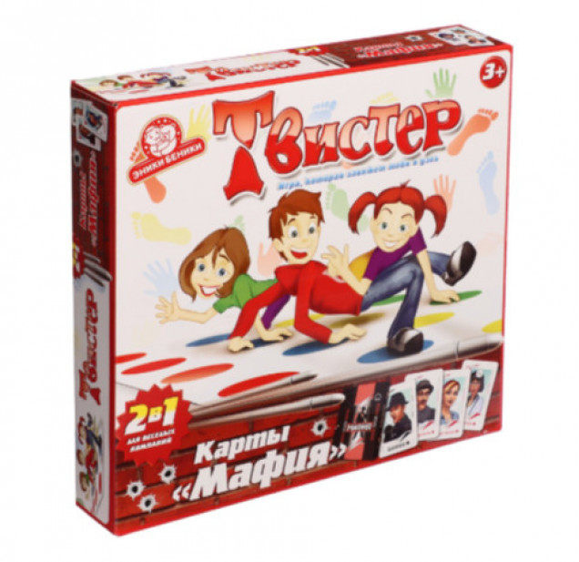 Игра 2 в 1 «Твистер» + карты «Мафия»