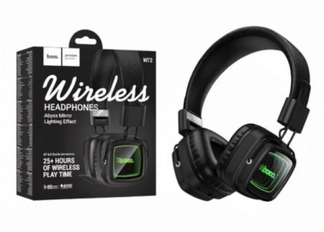 Наушники беспроводные полноразмерные HOCO W72 Earl III Abyss, BT 6.0, подсветка, черный