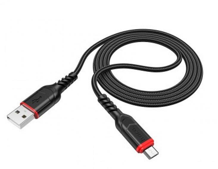 Кабель HOCO "Victory X59" USB micro USB 2.4А 1м нейлон черный