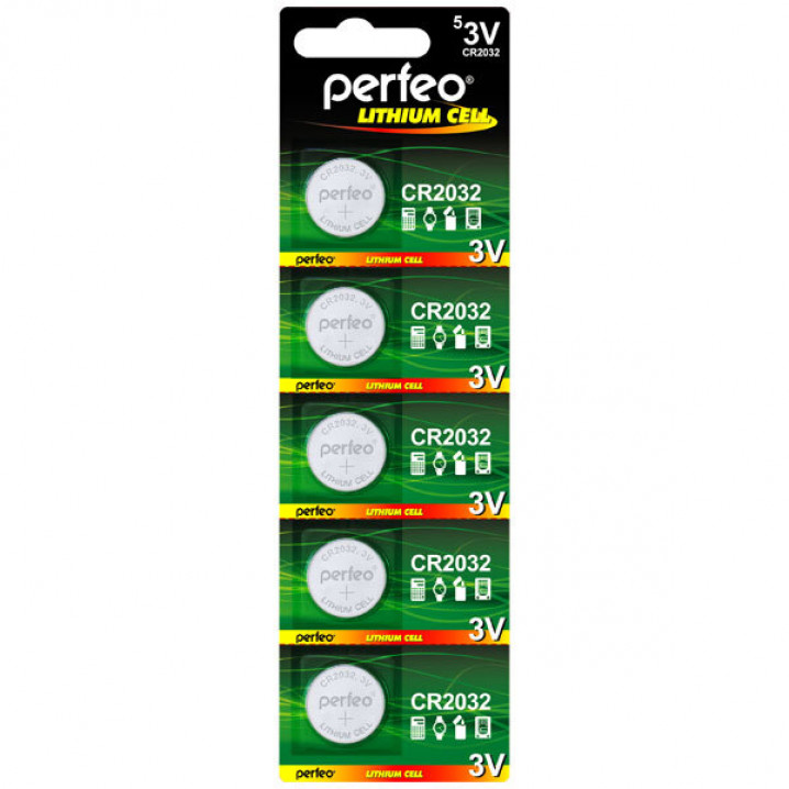 Батарейка Perfeo 2032/BL5