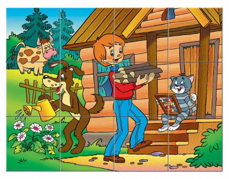 Кубики STEP PUZZLE "Простоквашино - 2" 12 шт.