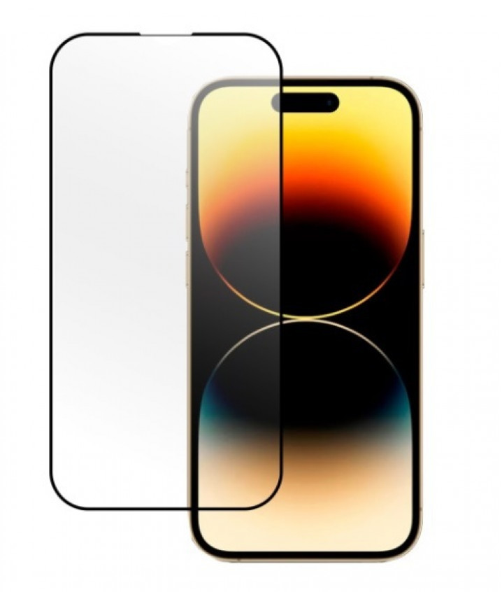 Защитное стекло PERO для Apple iPhone 14 Pro, Full Glue, черный