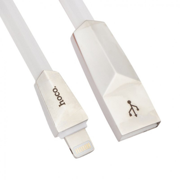 Кабель HOCO USB-iPhone5/6/7 X96 Hyper, 1.0м, 2.4А, цвет: белый