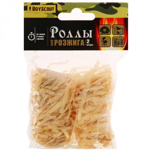 Роллы для розжига мангалов,барбекю,каминов,печей 2шт.Inbloom 158-012