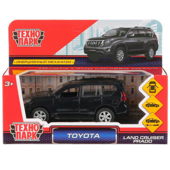 Машина металл Toyota Prado 12см. (открыв. двери, черный) инерц, в коробке (10228020/181223/5105668/1,Китай )