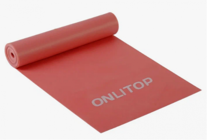 Эспандер ленточный для фитнеса ONLYTOP, 150х15х0,05 см, 20 кг, цвета МИКС