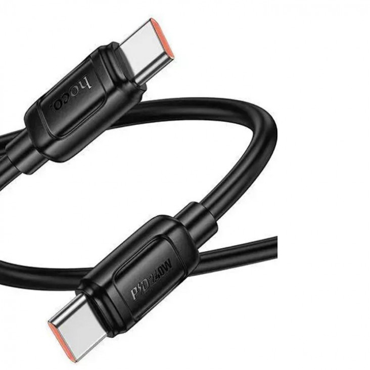 HOCO X115, Type-C - Type-C, 1.0м, PD 240 Вт, цвет: чёрный