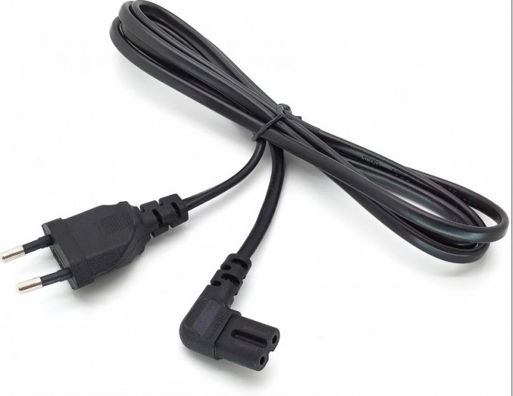 Сетевой кабель питания C7 (восьмерка, угловой) 1,5M 2X0,75 2200W 10A PC011