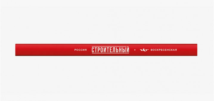 Карандаш столярный плоский "Строительный" корпус красный ВКФ 1371
