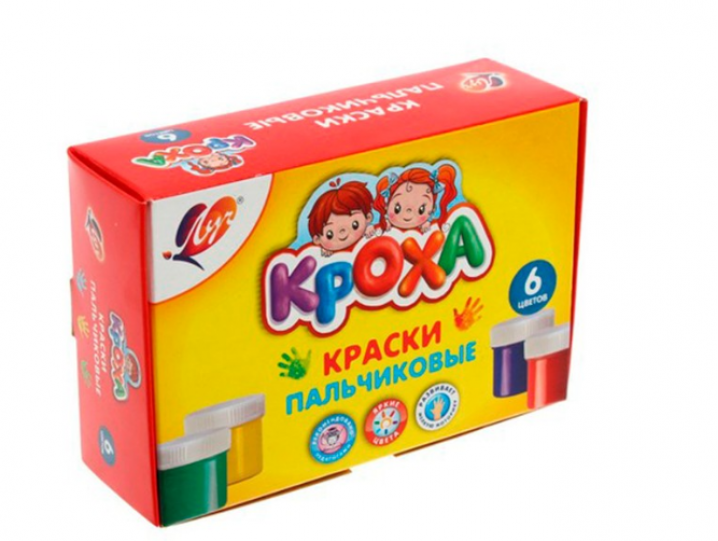 Краски пальчиковые 06цв по 40мл карт упак ЛУЧ 24С 1508-08