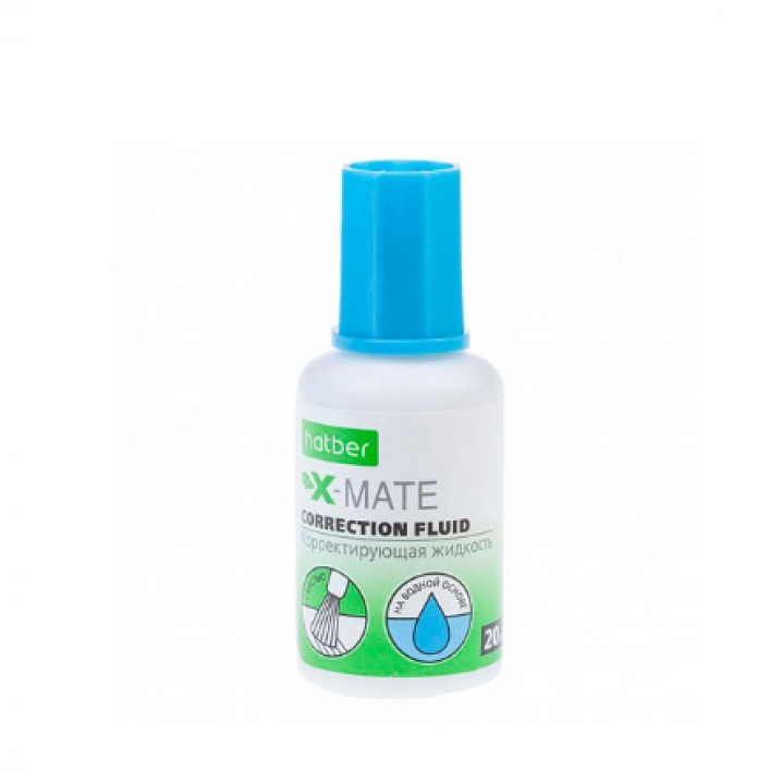 Корректирующая Жидкость Hatber X-Mate на водной основе 20ml с кисточкой