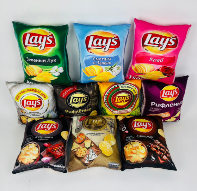 Мягкая игрушка подушка Чипсы Lays 35х28 см в ассортименте