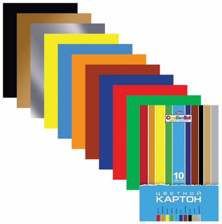 Картон цветной мелов А4 10л 10цв "Creative Set" в папке
HATBER 5809
