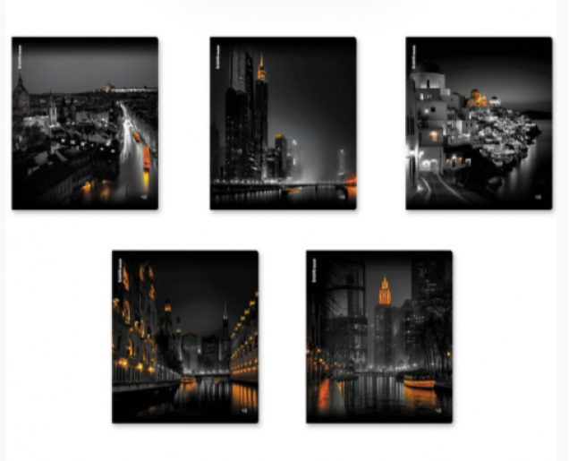 Тетрадь 48л. клетка "Urban Lights" глянцевая ламинация
