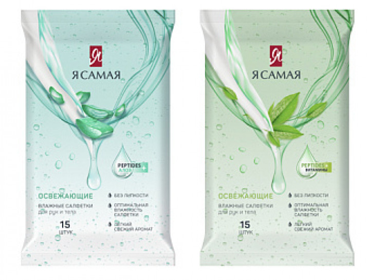 Я САМАЯ Влажные салфетки освежающие SPA COLLECTION pocket-pack 15шт КК/36