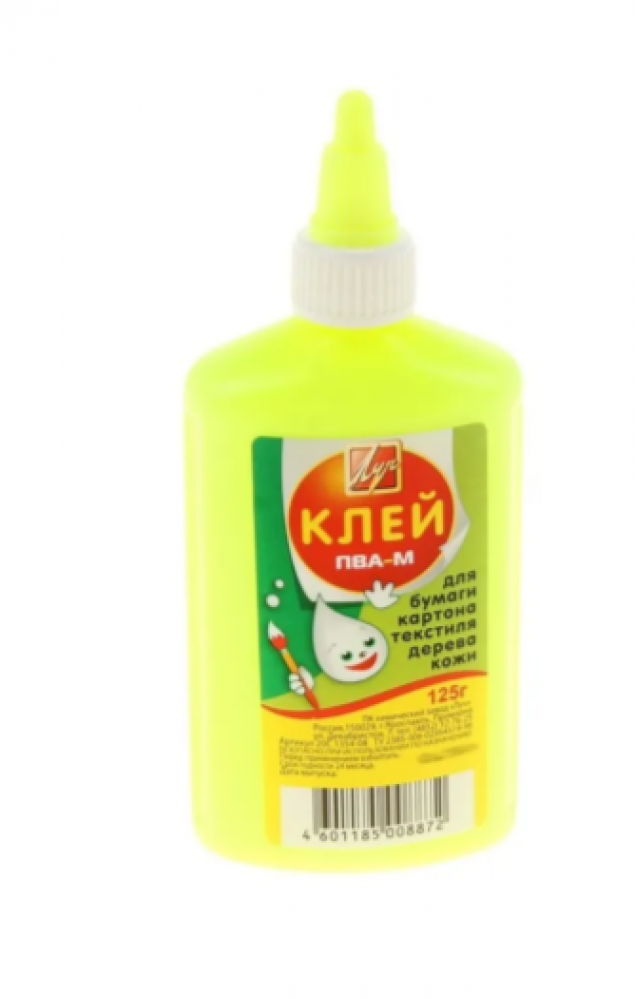Клей ПВА-М 125 мл. в желтом флаконе