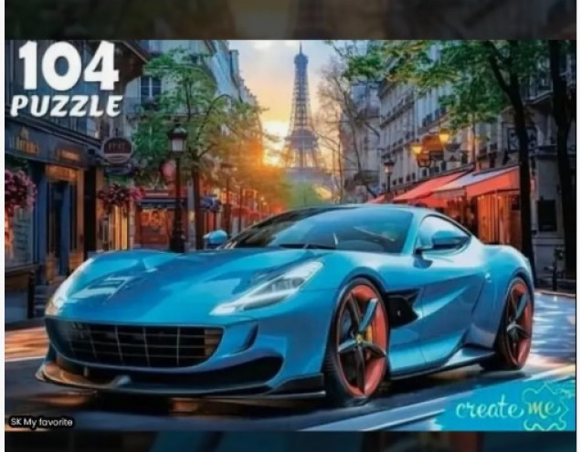 Пазлы 104 "Шикарный автомобиль в Париже"