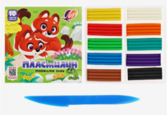 Пластилин 10цв. "ZOO"