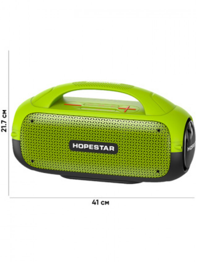 Колонка 50W HopeStar (микрофон) портативная green orig