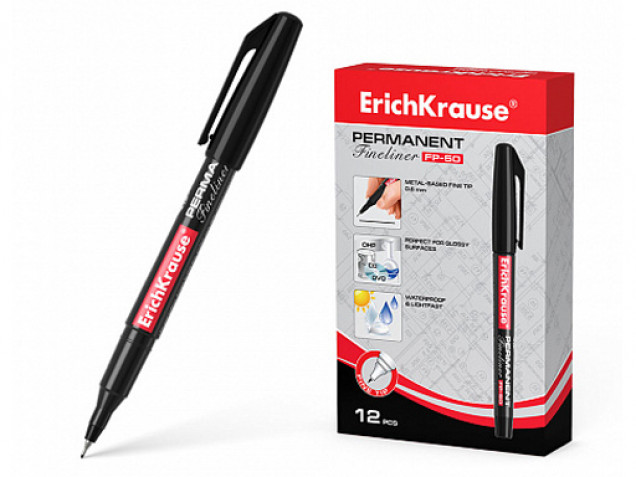 Маркер перманентный ErichKrause® FP-50 черный 37068