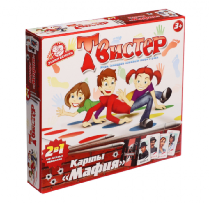 Игра 2 в 1 «Твистер» + карты «Мафия»
