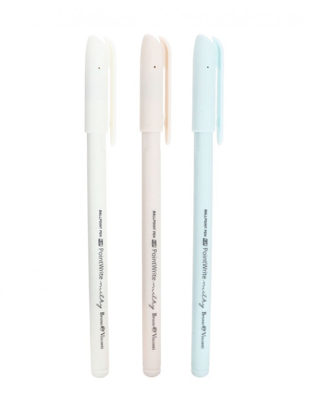 Ручка шариковая, BrunoVisconti PointWrite Milky, 0.38 мм, стержень синий, МИКС