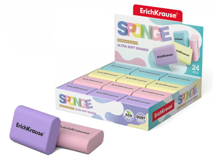Ластик ErichKrause® Sponge (в коробке по 24 шт.)
